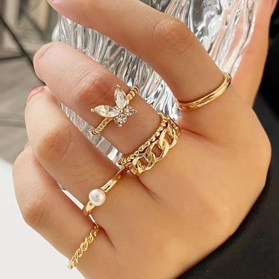 5 pcs battarfly finger Ring set  Great A.. (J-fr01)