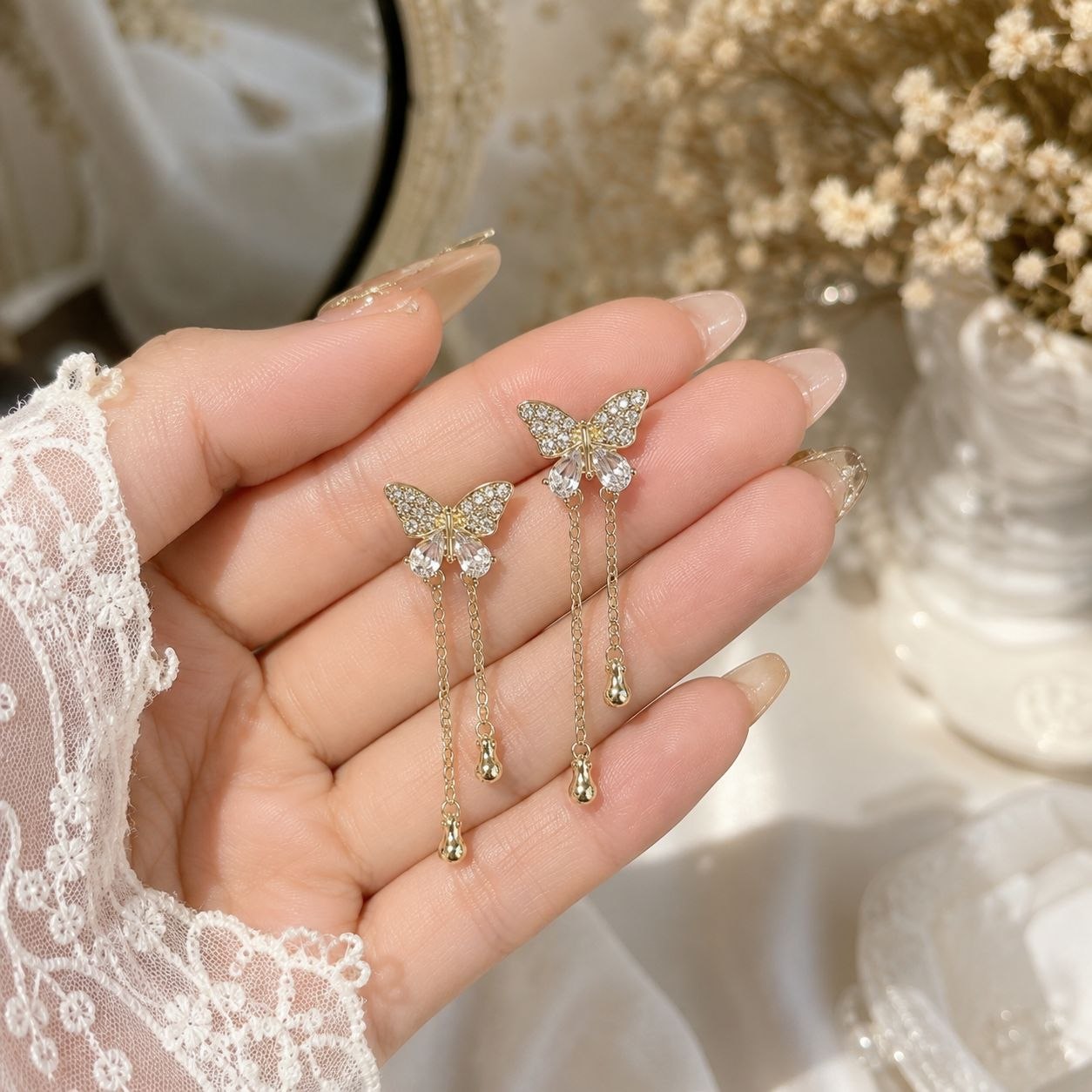 STONE BUTTERFLY EARRINGS (JE-20)